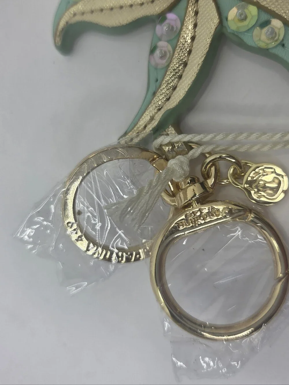Spartina 449 Icon Keychain Sequin Starfish Sea Foam